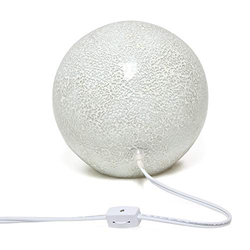 Simple Designs Lt3302-Wht 1 Light Mosaic Stone Ball Table Lamp, White #TOP2
