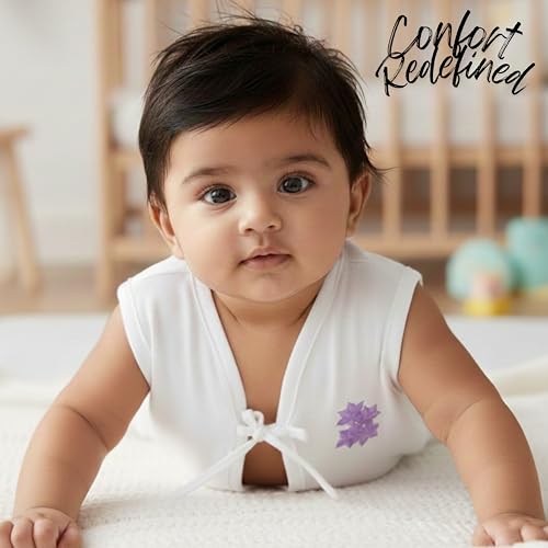 Image of 6 Piece Pure Cotton Unisex Newborn Tank Top - Soft, Skin-Friendly, Breathable, Regular Fit Baby Vest /Jabla (White)
