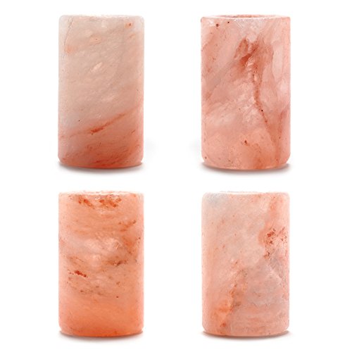 Himalayan Pink Salt Shot Glasses, 1.5 Ounce - Set of 4, All-Natural Pink Sea Salt-Tequila Shot Glass Set by Low Country Home & Kitchen