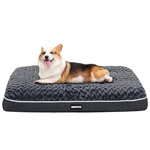 HMTOPE Orthopädisches Hundebett, Hundematte im Doppelstock-Design, Waschbar Hundekissen, Abnehmbar Hundekorb, 90 cm für Kleine bis Mittelgroße Hunde, Dunkelgrau