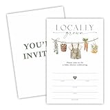 Ebned 4'X6'Locally Grown Baby Shower Invitation Cards– Set Of 25 With Envelopes, Simple Baby Clothing Design - Perfect For Baby Baptism Parties And Gender Reveal Party Decorations & Supplies - A01