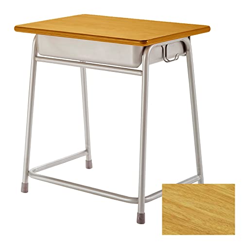 LOOKIT 学習机 デスク 学校机 メラミン化粧板 軽量 ラバーウッド集成材柄 旧JIS2号 59-G2-D-BK12 BK120