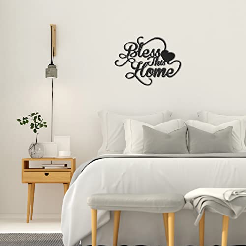 Blessed Wall Decor Bless This Home Sign Black Art Wall Decor Bless This Home Wall Decor Metal Wall Art Home Decorations For Living Room Entryway Decor Rustic Home Wall Decor Over The Door Decor #TOP5