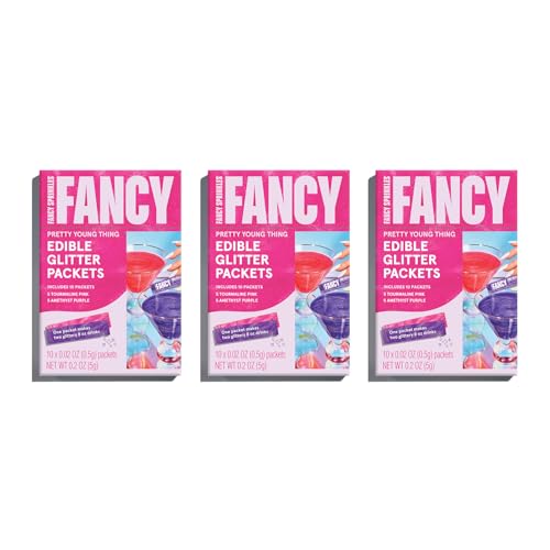 Fancy Sprinkles edible glitter packets (3 pack) for sparkling drinks