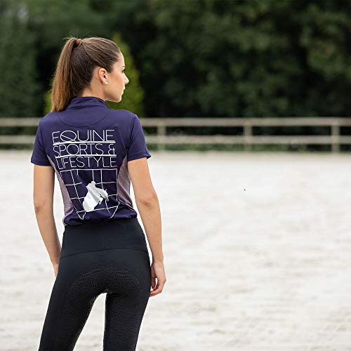 Horze Skye Womens Short Sleeve Training Shirt - Nightshade - 6 #TOP4