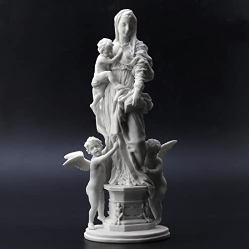 Estatua Madonna de resina blanco mármol 14 in miniatura 4