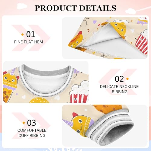 Fast Food Girls Dresses Long Sleeve Sweatshirt Dress for Girls Winter Toddler Casual A Line Dresses Size 2-8T3