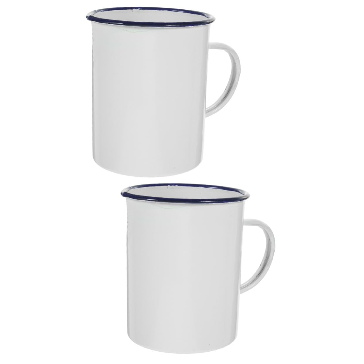 Alipis 2 Stück Retro Emaille Becher Kaffeetasse aus Emaille für Milch und Tee Hitzebeständiger Trinkbecher für Zuhause Büro und Praktische und Langlebige Trinkflasche für Freunde