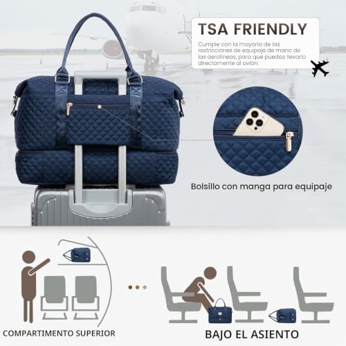 Miniatura 4 de Lovevook Bolsa De Viaje Mujer Bolsa Deporte Mujer Grande Maletas De Cabina Avion Travel Duffle Bag Bolso Maternidad Hospital Equipaje De Mano Con Neceser Organizador Para Viaje Gym Playa Sauna