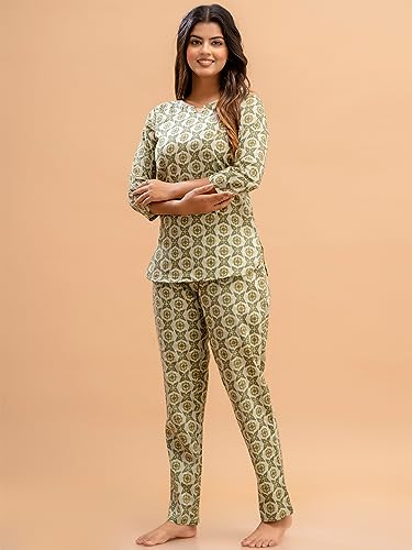 Image of feranoid Women Full Sleeves Cotton Nightsuits
