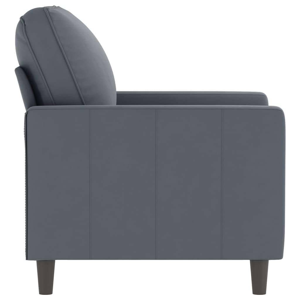 vidaXL Fotel, ciemnoszary, 60 cm, obity aksamitem