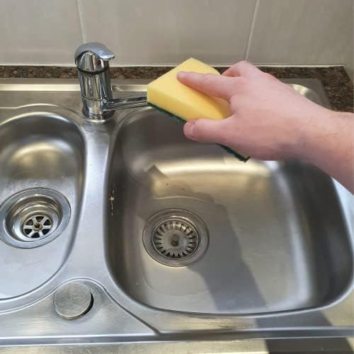 10 x Large Sponge Scourers 14 x 9cm. Heavy Duty for Cleaning, Washing Up, Kitchen, Household Use.
