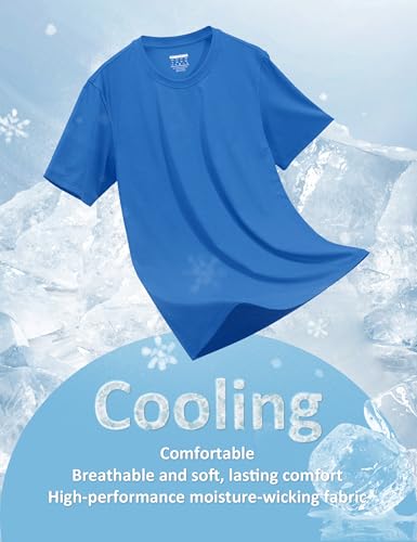 Image of MAGCOMSEN Mens T-Shirts Short Sleeve UPF 50+ Lightweight Moisture Wicking Basic Crewneck Casual Summer Cooling T Shirt