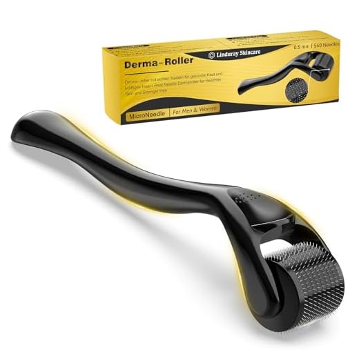 Bartroller 0,5 mm – Derma-roller mit 540 Titan-Nadeln für Bartwuchs & Haarwachstum, professioneller Microneedling Roller für Gesicht, Kopfhaut & Körper – Männer & Frauen, Anti-Aging, Hautpflege