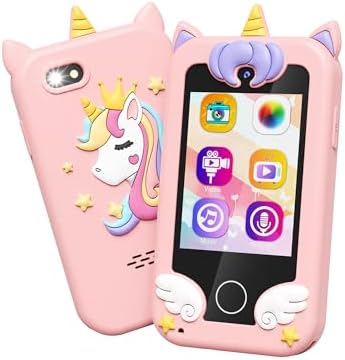Kinder Handy Smartphone Spielzeug, Einhorn-Geschenke und Spielzeuge für Mädchen und Jungen im Alter von 3–8 Jahren, Spiel-Touchscreen-Telefon mit Musik, Dualkamera Geschenk zum Geb