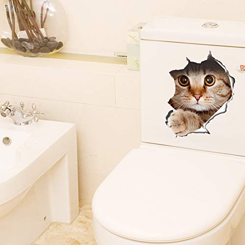 12 adhesivos removibles 3D de gatos para pared miniatura 5
