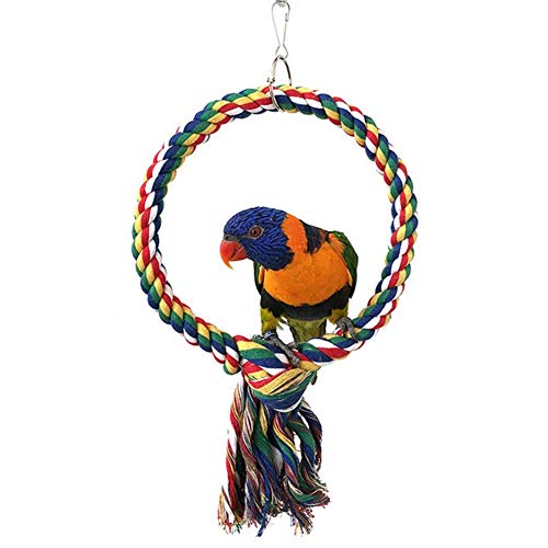 Litewoo Bird Swing Toy Colorful Cotton Rope Perches For Parrots Budgie Parakeet Cockatiel Conure Finch Lovebird #TOP4
