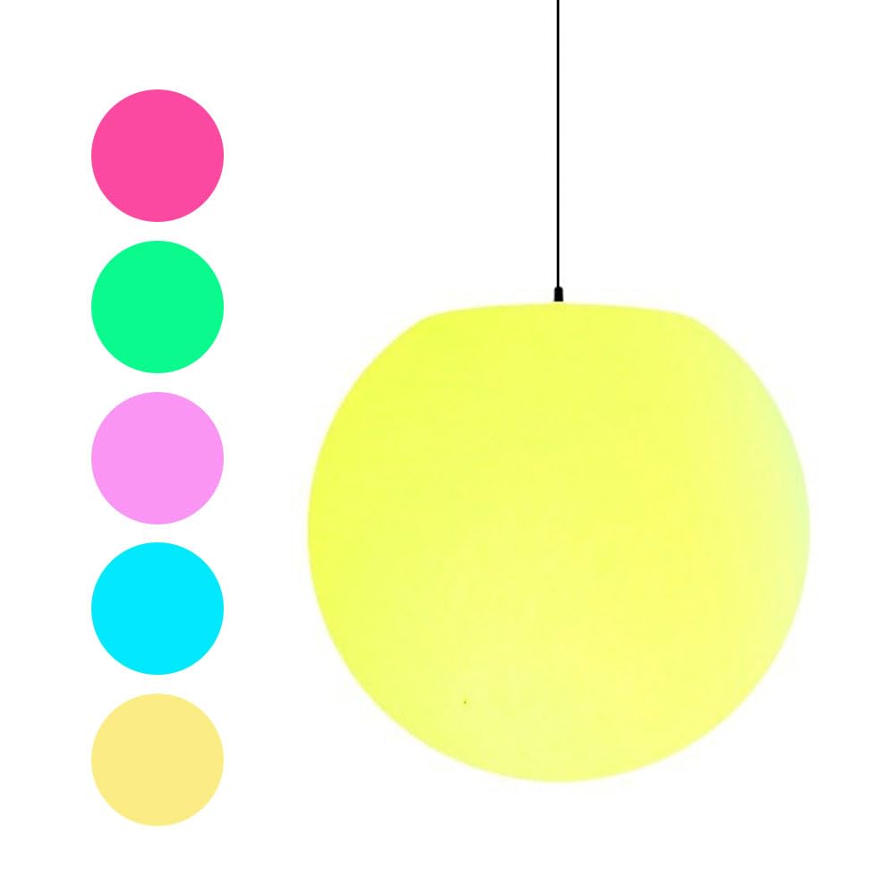 Lámpara colgante LED inteligente regulable con bola de 14 colores y control remoto para techo