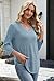 WIHOLL Plus Size Tops for Women Trendy Spring Clothes Outfits Summer Ladies Tops and Blouses 3/4 Length Sleeve Shirts 2026 V Neck Plus Size Womens Clothing Blue 3XL