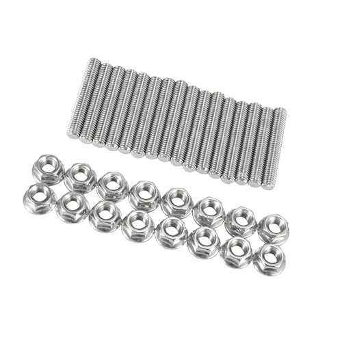 ACROPIX 16pcs Stainless Steel Exhaust Manifold Bolt Stud Hardware for Ford 4.6 5.4 Liter V8 2 Manifolds Car Parts