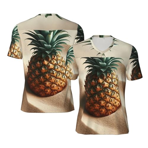 Stylish Athletic Sports Jersey Pineapple-Fruit Men's Rugby Jersey 4X-Large