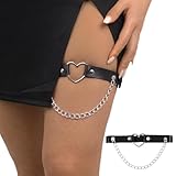 NJCXOLA Lot de 2 porte-jarretelles élastiques réglables en cuir...
