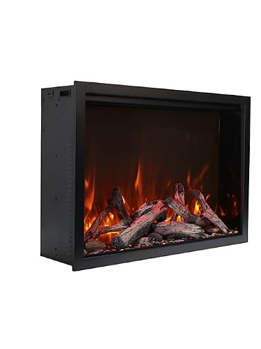 Amantii Trd-44-Bespoke Traditional Bespoke - 44" Indoor/Outdoor Electric Insert Featuring Thermostatic Remote, Wifi Capable With Split Log Media #TOP3