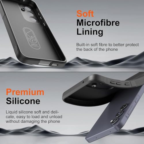 Image of ShieldTech AirGuard Series Back Cover Case for Samsung Galaxy M37 5G | Microfiber Lining | Airbag Cushion Drop Protection | Silicone Cover Case | Anti Slip Grip - Black for Samsung Galaxy M37 5G