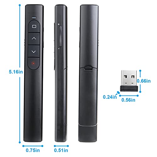 Image of (2 Units) Wireless Presenter Remote, Presentation Clicker with Hyperlink & Volume Remote Control PowerPoint Office Presentation Clicker for Keynote /PPT /Mac /PC /Laptop