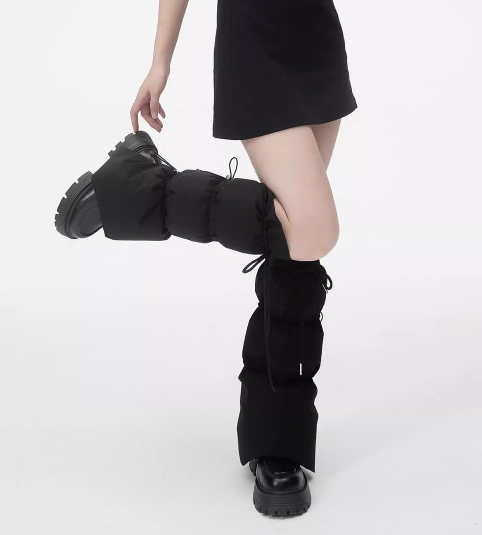 Women's Winter Sports Down Filled Leg Warmer Drawstring Puffer Leg Protection Cover For Boots