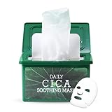 tenzero Daily Cica Soothing Mask (30 Sheets), Calming, Redness Soothing & Hydrating Face Mask, For Sensitive Skin with Centella Asiatica, Plant-based Cellulose Mask, For Daily Use, Korean Skincare