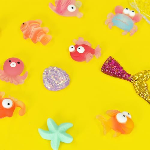 Image of Ulalaza 50 pcs Slime Charms Mixed Set Resin Flatback Making Supplies for DIY Craft Making and Ornament Scrapbooking Beads Assorted Candy Fruit Cake Ornament