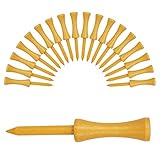 Nuevo diseño, más estable: Suficientes camisetas de golf largas de madera con parte superior más ancha e inferior puntiaguda sólida para colocar la pelota más estable.
