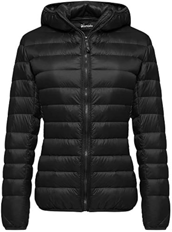 Wantdo Women's Hooded Packable Ultra Light Weight Short Down Jacket