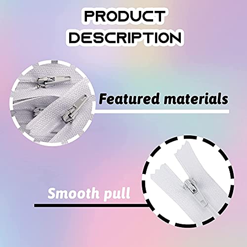 Miniatura 4 de Doitem 24pcs 25cm 10 Pulgadas Cremalleras De Nylon Multicolor De La Bobina Para Coser Y Artes 24 Colores