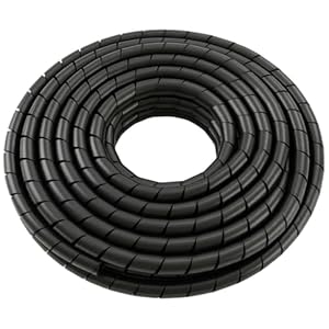 Lumonic Spiralkabelschlauch schwarz 5m I 12mm Spiralband für Kabel mit 9-65mm Durchmesser I Flexibler Kabelschlauch-Schutz für Private & industrielle Zwecke