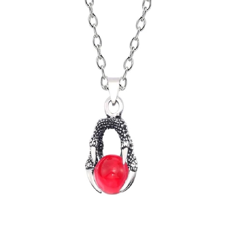 Collier punk rétro avec pendentif patte antique et cristal sept couleurs pour homme et femme
