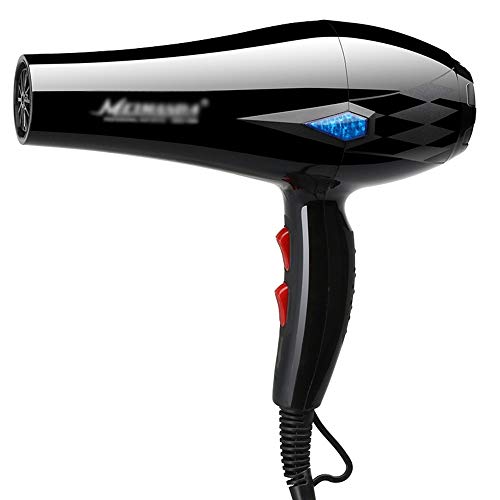 MIMIOOORE Secador de Pelo rápido Secado de cerámica iónico Secador de Pelo, 2 Velocidad y 3 configuraciones de Calor, Motor de CA secador del Soplo (Color : Black)