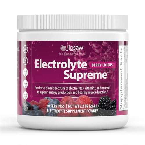 Jigsaw Health Electrolyte Supreme | Broad Spectrum of Electrolytes + Trace Minerals | Berry-Licious Flavor | 60 Servings (Jar) Jigsaw Health Electrolyte Supreme | Broad Spectrum of Electrolytes + Trace Minerals | Berry-Licious Flavor | 60 Servings (Jar)