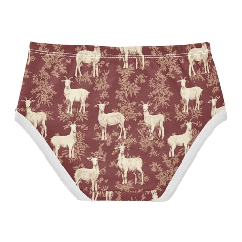 Girls Underwear Soft Cotton Retro Goat Kids Panties in Sizes 2/3t, 4t, 5t, 6 and 82