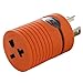 AC WORKS NEMA L6-30P 30Amp 250Volt Locking Plug to NEMA 6-15/20R 15/20Amp 250Volt Female Connector Adapter (Orange)