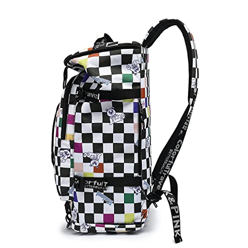 Kalesi Gym Duffle Bag Backpack 4-Way Waterproof with Shoes Compartment for travel Sport Hiking laptop (Checkerboard) by Kalesi - Image 8