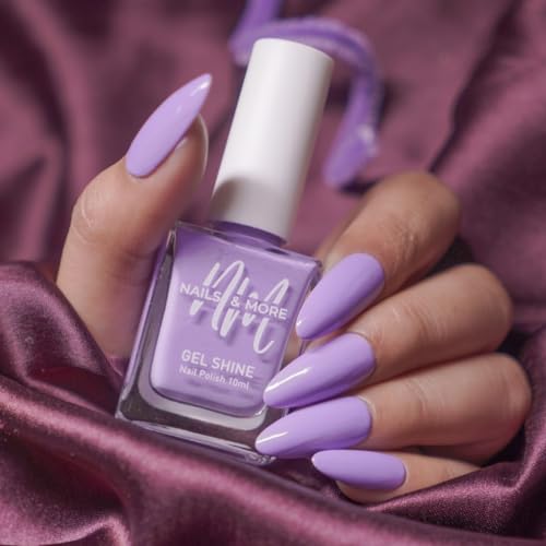 Image of Nails & More Iris Nail Polish, Argan Oil-Infused Gel Shine, Soft Purple Nail Color, Elegant & Chic | 10ml