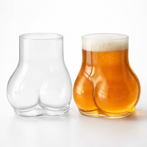 xyadyhz 2 Piece Unique Novelty Drinking Glasses Set, 450ml Clear Cups
