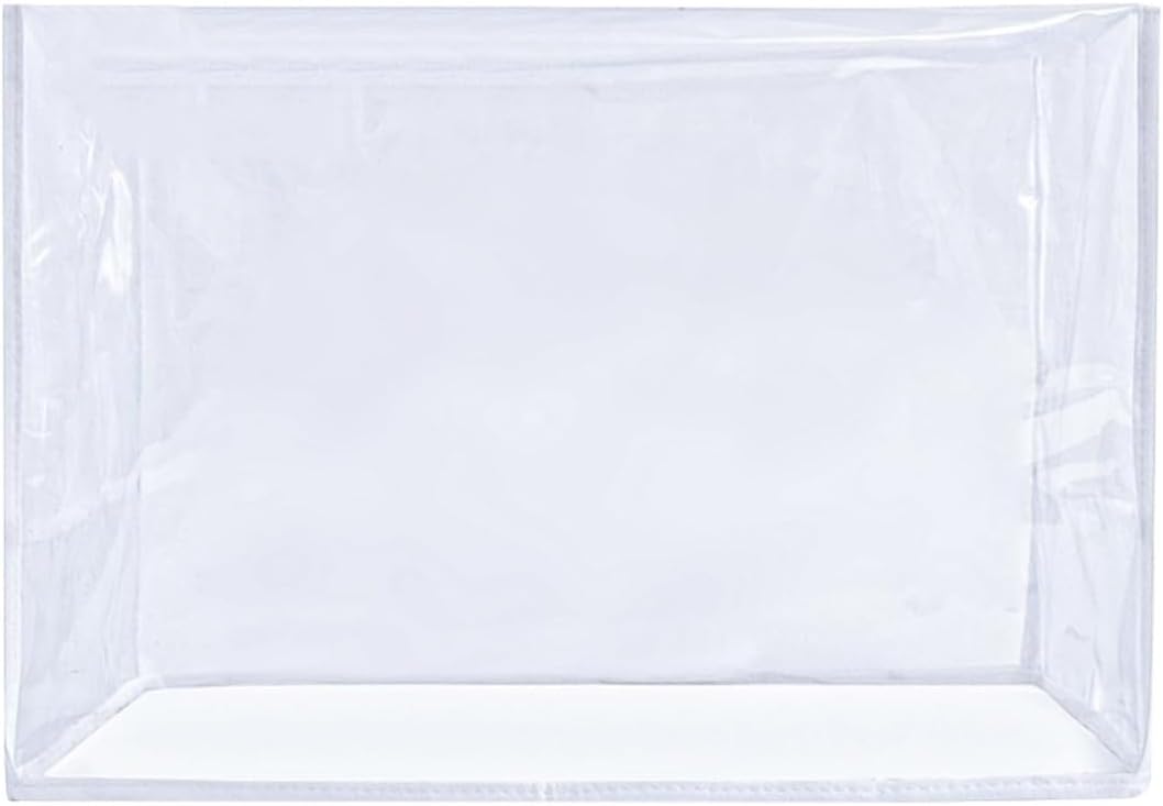 Clear Quilted Sewing Machine Dust Cover with Transparent Protective Top and Handy Storage Pockets Carrying Case Fits Standard Machines for Home Sewing and Travel