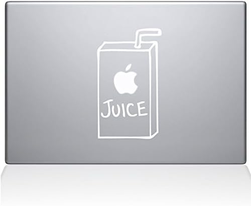 The Decal Guru 1008-MAC-13P-W Apple Juice Vinyl Sticker, 13" Macbook Pro (2015 & older), White