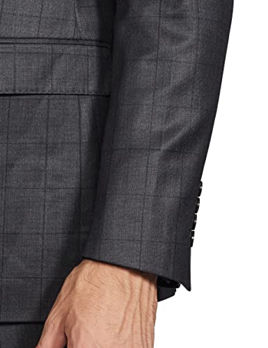 Image of Park Avenue Wool Men's Full Sleeve LUXUS FIT Medium Grey Formal Suit