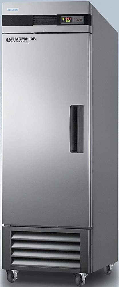 Summit Appliance AFS23MLLH Pharma-Lab Frost-free 23 cu.ft. Upright Pharmacy All-freezer in Stainless Steel, 23 cu.ft. Capacity, Left Hand Door Swing, Adjustable Shelves, Digital Thermostat