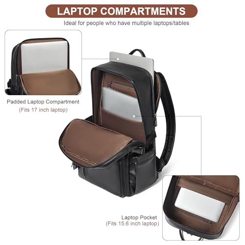 Mochila para portátil de polipiel negra para mujer 17 pulgadas miniatura 5