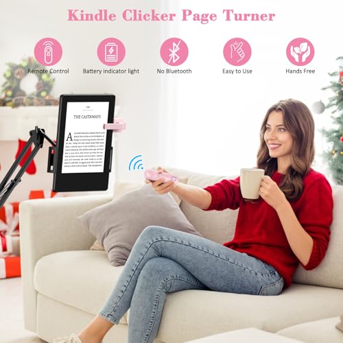 Smanu RF Remote Control Page Turner for Kindle Paperwhite Oasis Kobo eReaders, Remote Camera Shutter and Video, Remote Page Turner Clicker for iPad Tablets Reading Novels(Pink) by Smanu - Image 2